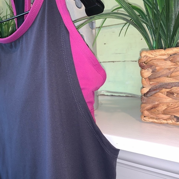 Fabletics Norwalk Navy & Purple Racerback Active Tank with Sports Bra Size Small - Picture 4 of 5